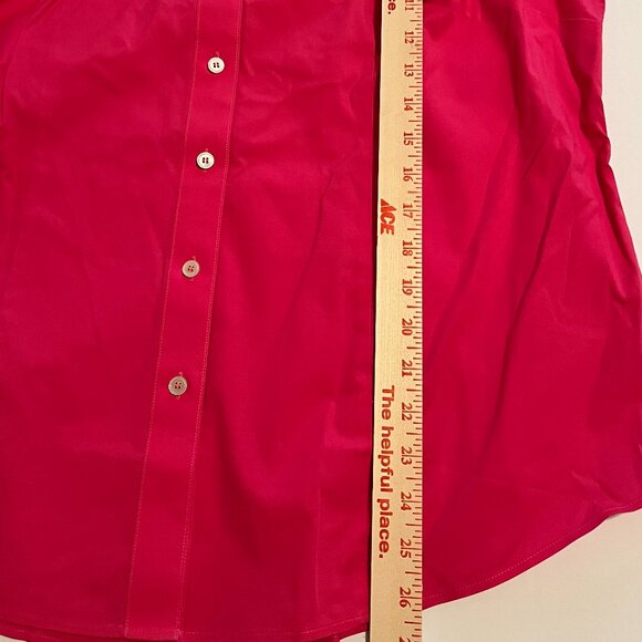 Talbots NWOT Hot Pink Wrinkle-Resistant Collared Blouse 14W - Picture 5 of 7